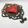 Tin Heart Handmade Color: Coral Ferig - Image 2