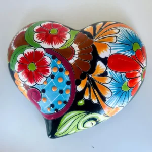 Talavera Ceramic Heart Mexico Hand Painted Wall Decor