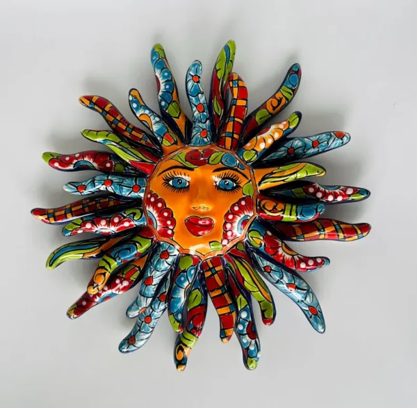 Talavera Sun Bright Colors Wall Decor Mexican Ceramic Pottery