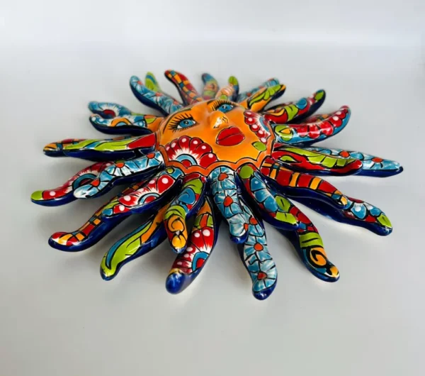 Talavera Sun Bright Colors Wall Decor Mexican Ceramic Pottery - Image 2