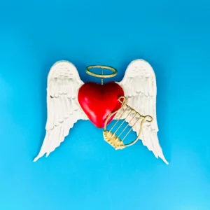 Tin Mexican Heart Wall Art Angel