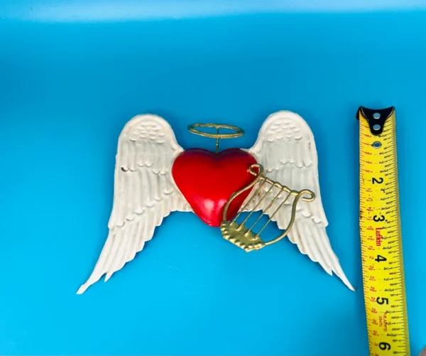 Tin Mexican Heart Wall Art Angel - Image 5