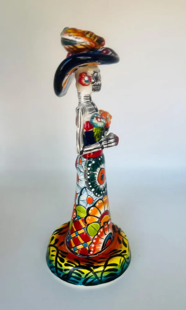 Catrina Talavera Skull Mexico Handmade Day of the Dead Dia de Los Muertos - Image 4