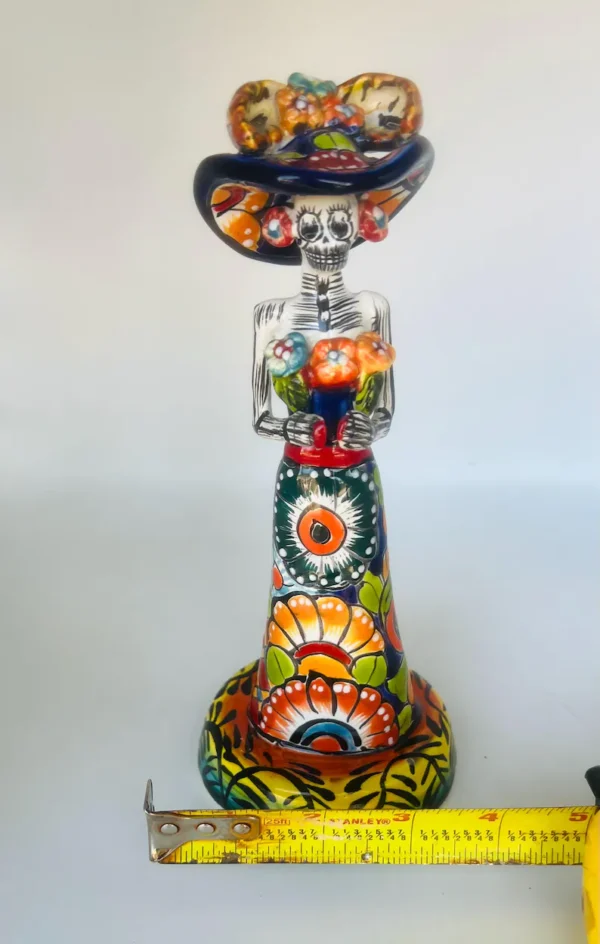 Catrina Talavera Skull Mexico Handmade Day of the Dead Dia de Los Muertos - Image 7