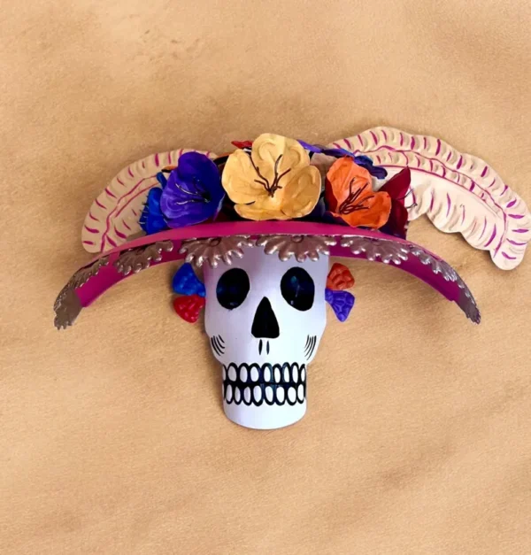 Catrina Skull Tin Wall Art Mexico Dia de Los Muertos