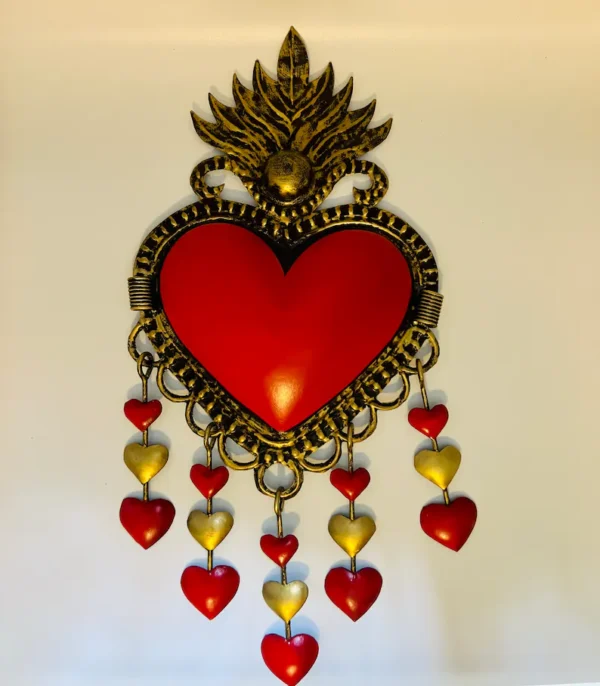 Red Tin Heart Wall Art Handmade Hearts