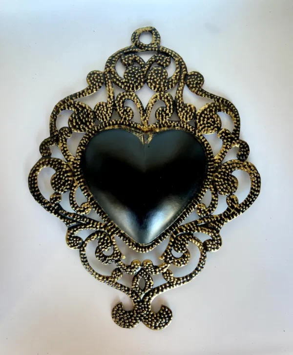 Black Tin Mexican Heart Handmade Ferig
