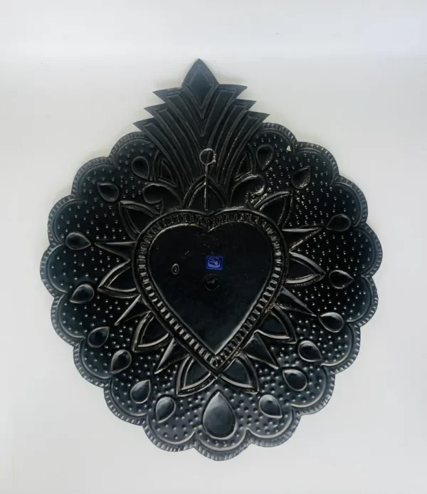 Black Tin Heart Handmade Wall Art Semila - Image 3