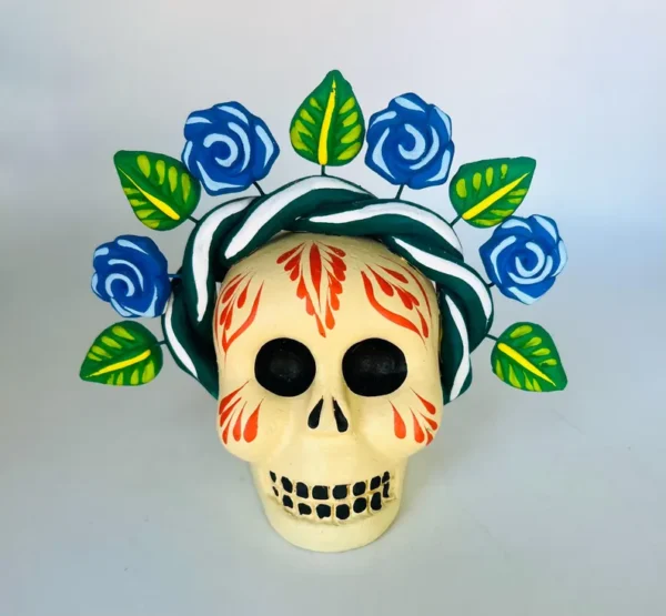 Skull Handmade Day of the Dead Dia de Los Muertos - Image 2