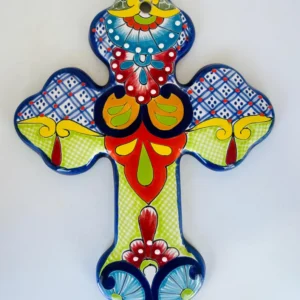 Talavera Colorful Cross Hand Painted Wall Art Mexico