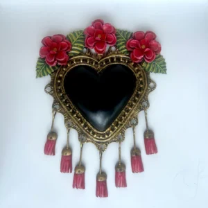 Black Tin Heart Mexico Wall Art Handmade