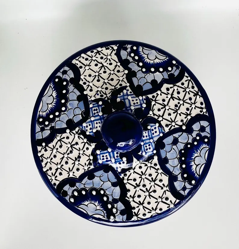 Talavera Ceramic Tortilla Warmer Blue and White Mexico - Image 5