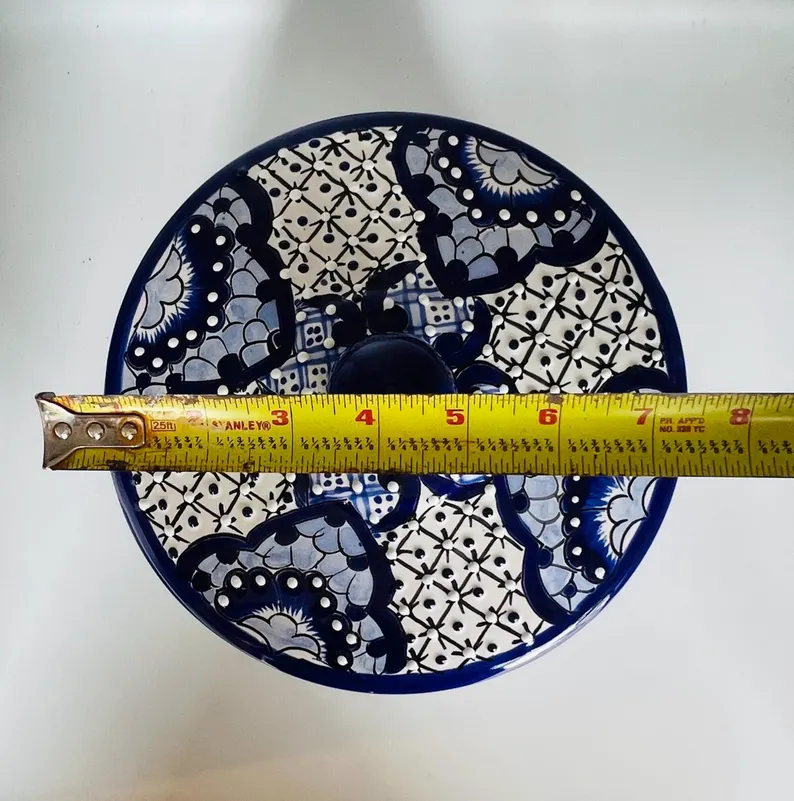 Talavera Ceramic Tortilla Warmer Blue and White Mexico - Image 7