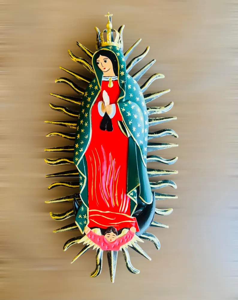 Virgin Guadalupe Tin Wall Art Mexico