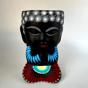 Buda Flower Pot Planter Succulent Hand Painted Mexico