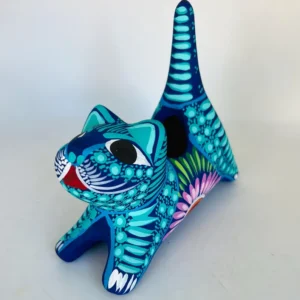 Hand-Painted Mexican Cat Succulent Planter – Ceramic Flower Pot