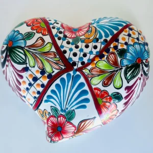 Talavera Heart Mexico Hand Painted Wall Decor