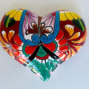 Talavera Heart Mexico Hand Painted Wall Decor