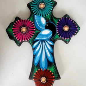Mexican Cross Colorful Hand Painted Wall Art