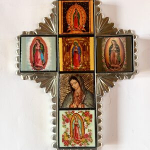 Virgin Guadalupe Tin Cross Wall Art