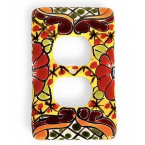Talavera Mexican yellow light outlet covers