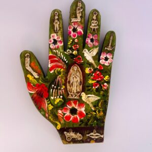 Mexican Milagro Hand Wall Decor, Hand Painted, Virgen de Guadalupe Art