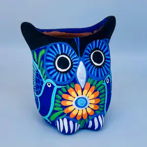 Hand-Painted Talavera Owl Planter